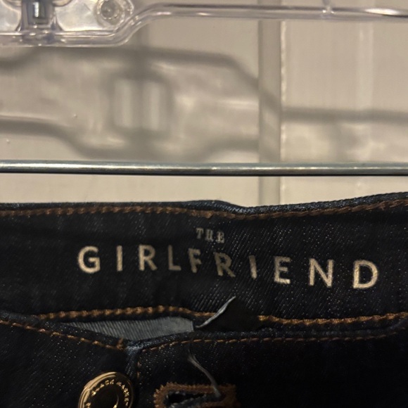 White House Black Market Dark Blue Jeans with Floral Embroidery - Picture 2 of 3